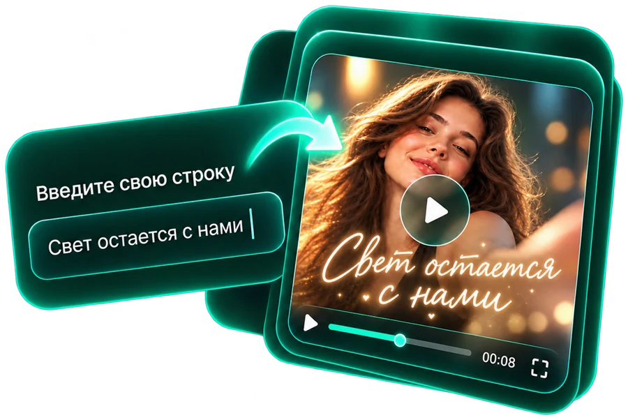 Своя строка превращается в кадр клипа
